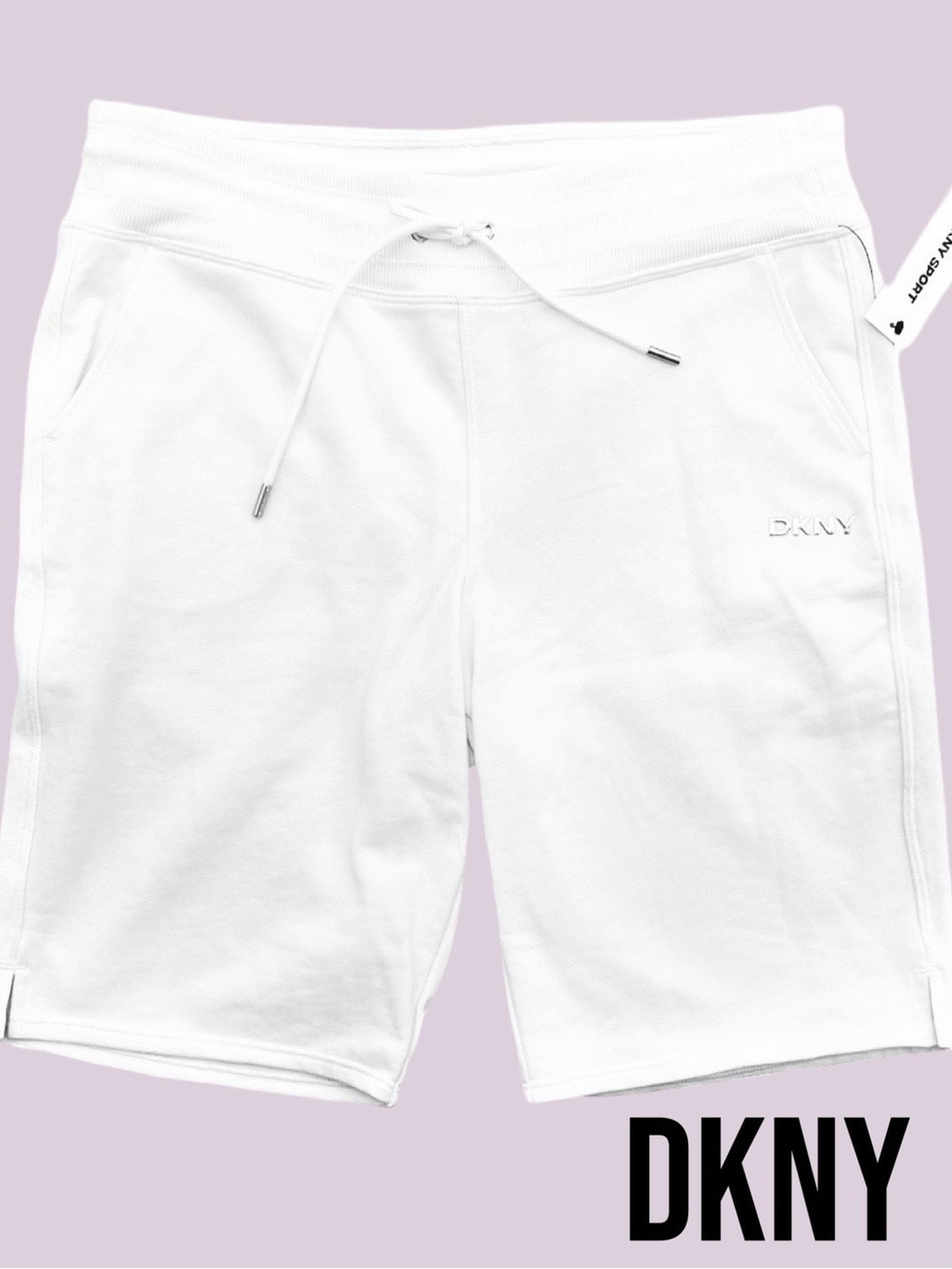 NWT $49.50 DKNY - White Logo Sweat Shorts